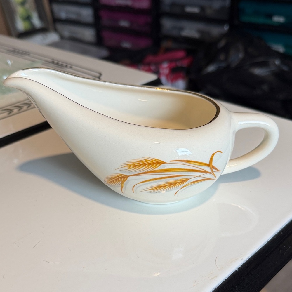 Vintage Golden Wheat Gravy Boat